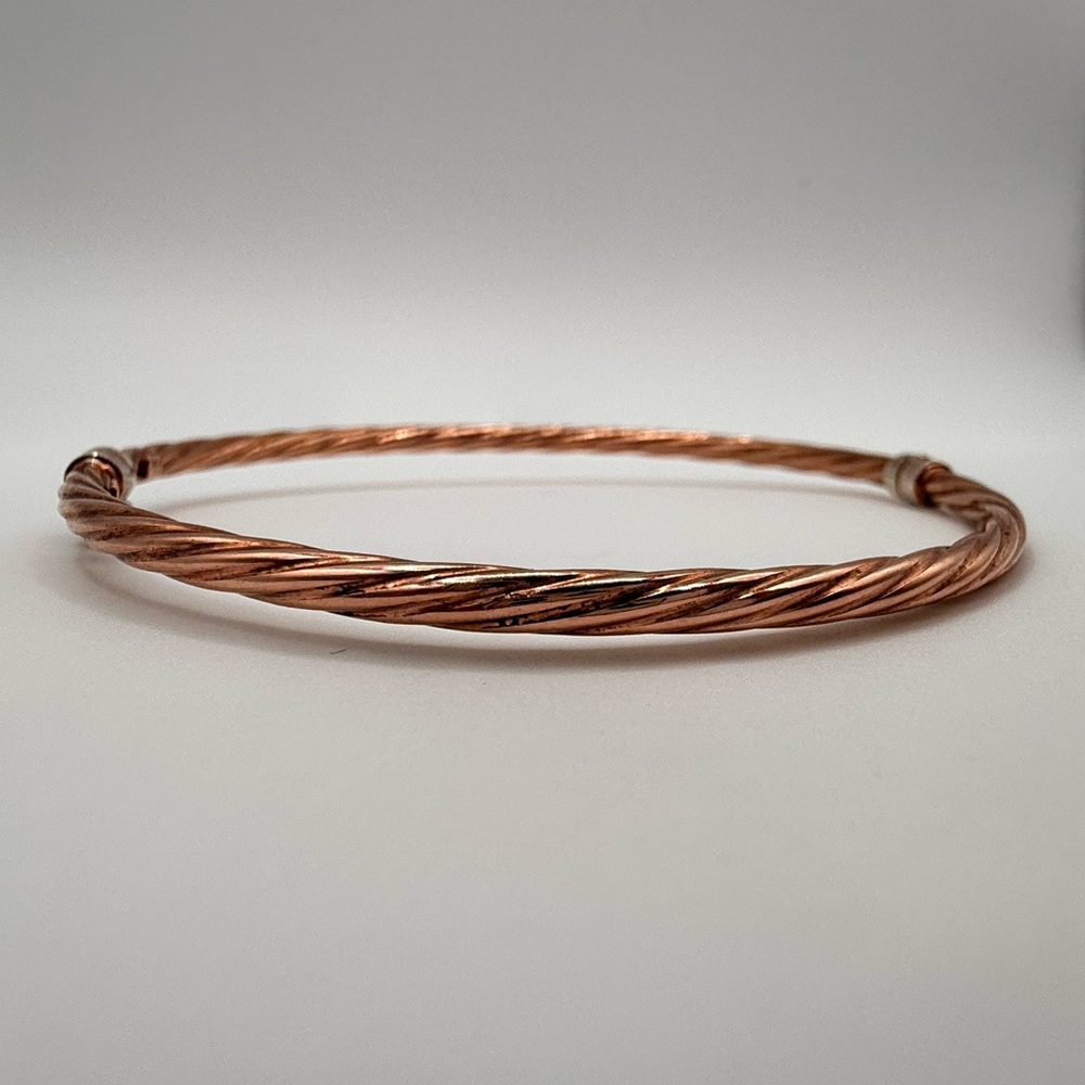 Italian 925 Sterling Silver & 14K Gold Cable Bracelet - 57 AR Hallmark - 3g